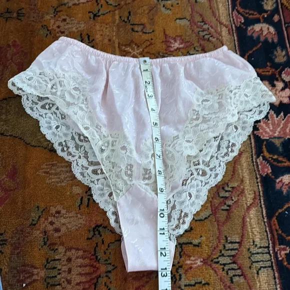 VTG Christian Dior Lingerie Set ILGWU lace patterned baby pink old Hollywood - Picture 13 of 13